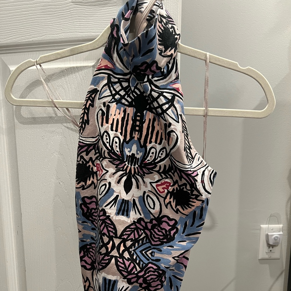 multicolor zip up back bodysuit